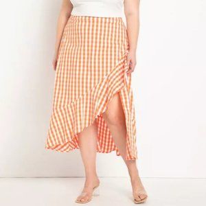 Eloquii Midi Skirt with Flounce